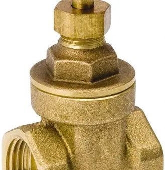 1  IPS Threaded Brass Gate Valve (Lead Free) Red Handle For Discount