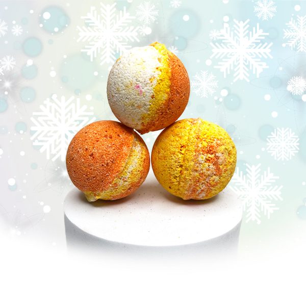 lujo bar Mango + Papaya Mini Bath Bombs | 3 pack | Phthalates Free, Vegan Friendly For Cheap