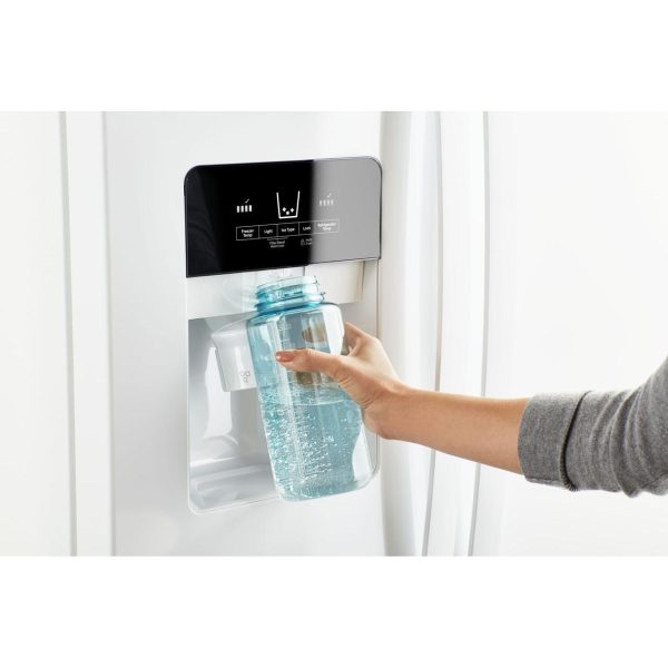 Whirlpool Réfrigérateur côte-à-côte de 36 po, 24,5 pi cu amovible avec distributeur externe de glaçons et d eau avec filtration d eau  EveryDrop™ WRS335SDHW Sale